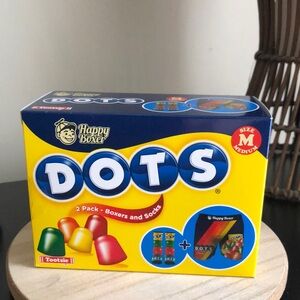 Men’s DOTS Boxer Briefs and Crew Socks Size M